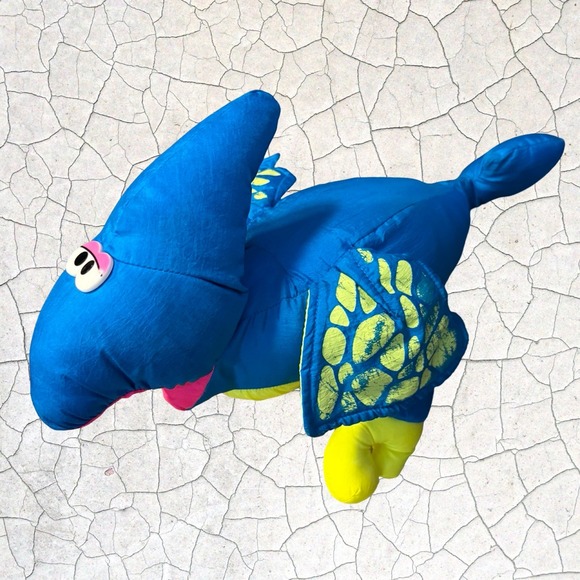 Fisher-Price 1992‎ Puffalump Turtle Plush Blue Yellow Sea Turtle w/ Squeaker - Picture 3 of 9